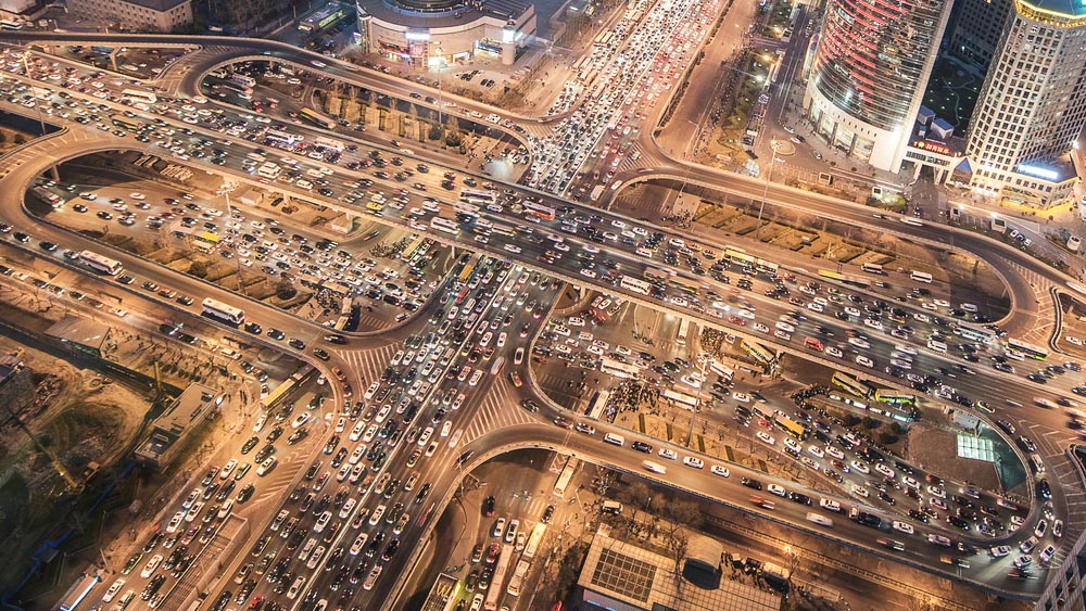 Urban infrastructure Beijing traffic jam